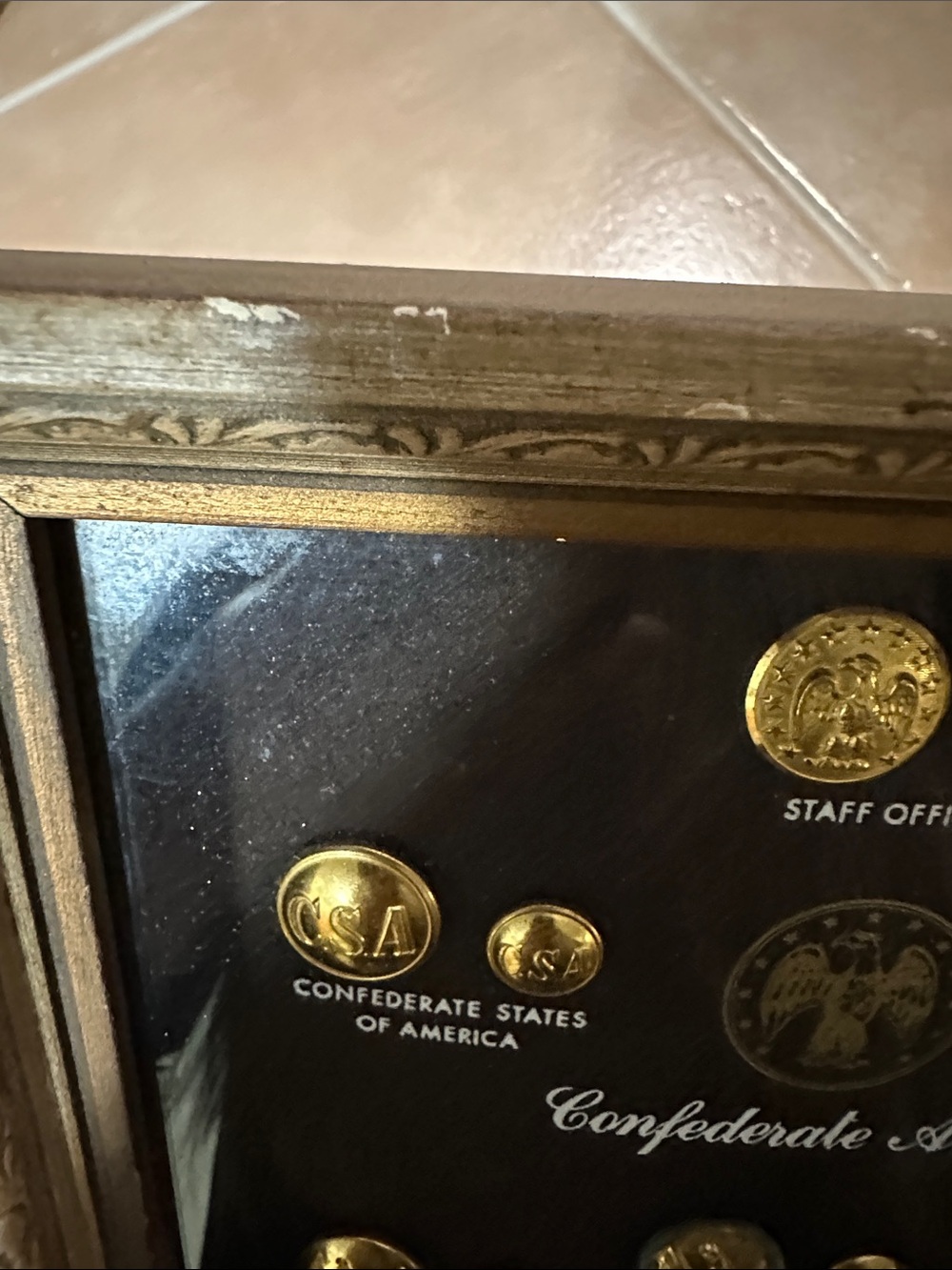 Confederate & Union Army Civil War Button Collection Wall Art - Gold - Picture 6 of 14